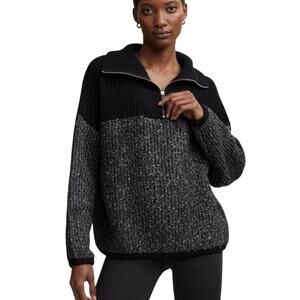 Varley Willard 2.0 Half Zip Knit Two Tone Anthropologie Sweater Womens Size XS